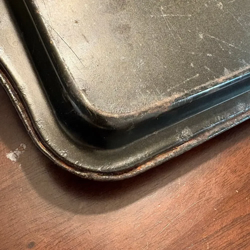 Vintage Dark Metal Non Stick Baking Sheet Cookie Pan Tray Pre-owned